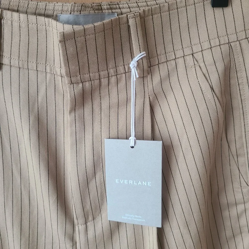 Everlane The Draper High Waisted Pinstripe Trouser Pants Size 4 - New with tags - Picture 6 of 16